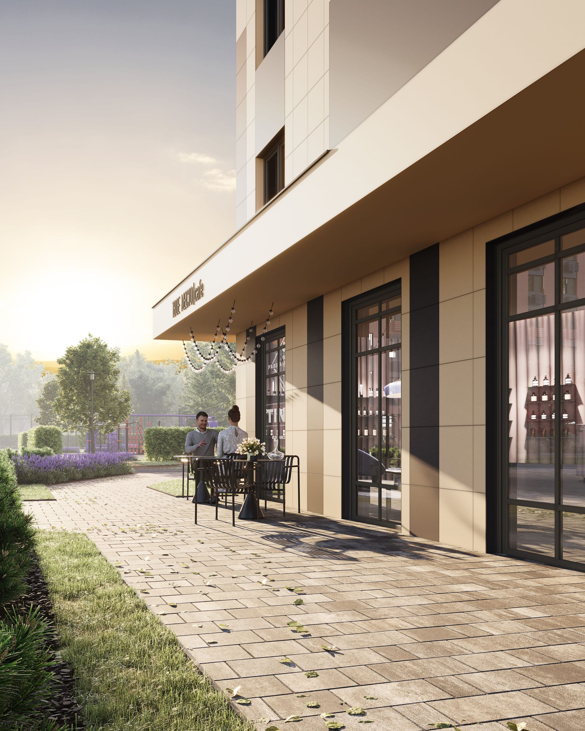 В ЖК «Флора» также предусмотрены офисные помещения в каждом доме на первом этаже.