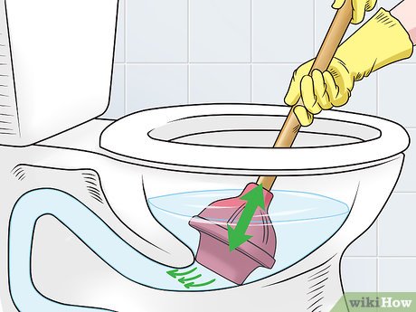 Step 5 Вставьте вантуз в унитаз.